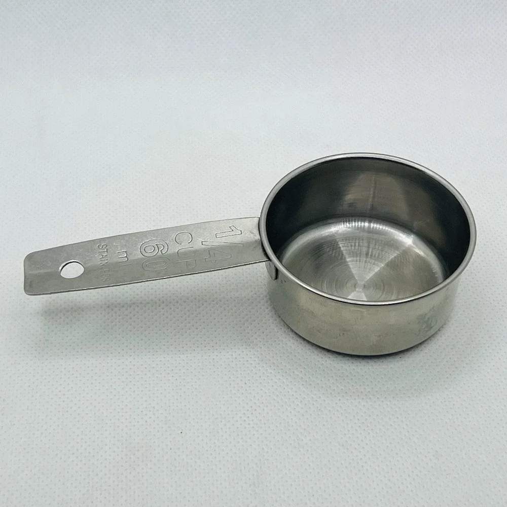 Vintage‎ Stainless Steel Measuring Cup Replacement 1/4 Cup Retro MCM Quarter Cup